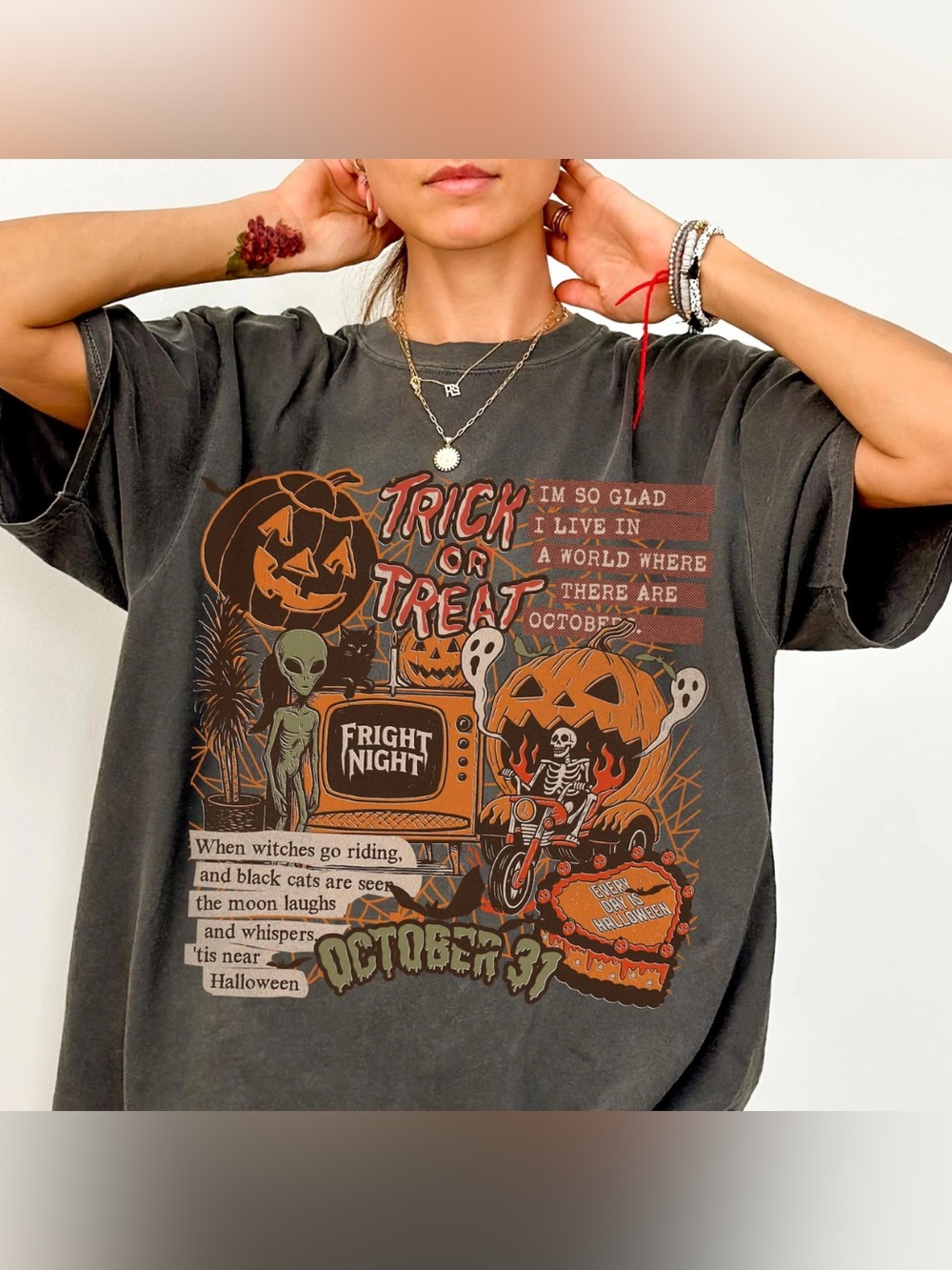 Comfort Colors Pepper Halloween 'Trick or Treat' Graphic Tee